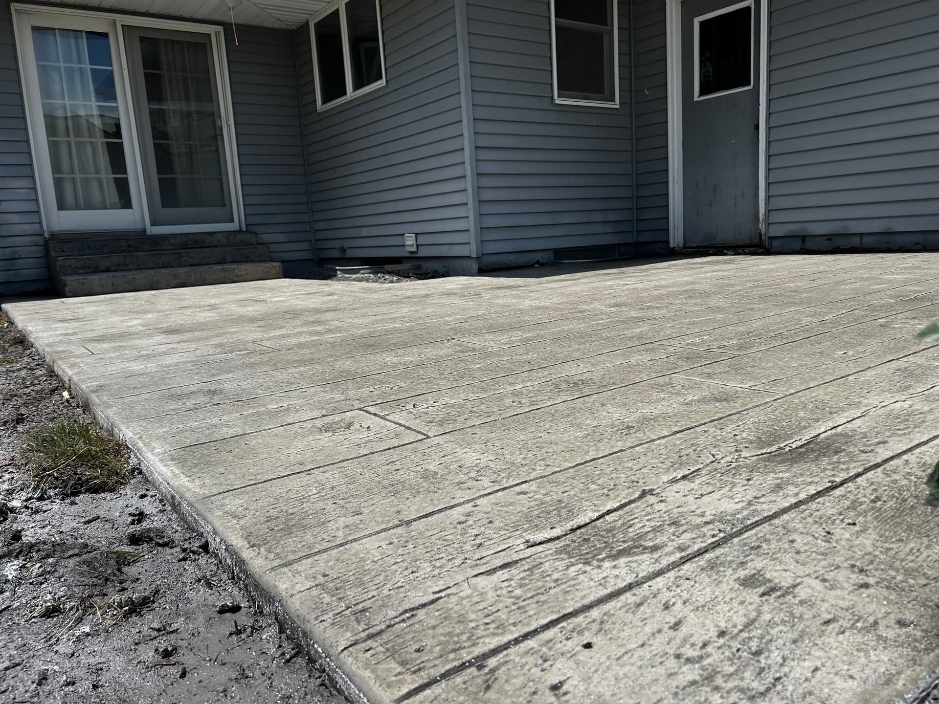 Stamped Concrete Patio with Steps in Washington Iowa